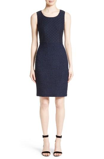 Women's St. John Collection Newport Knit Diamond Dot Dress - Blue