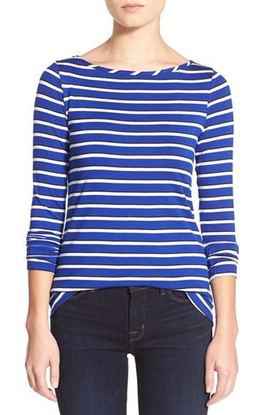 Women's Amour Vert 'francoise' Nautical Long Sleeve Top - Blue