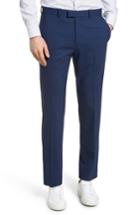 Men's Theory Marlo Flat Front Stretch Wool Pants - Blue