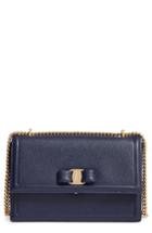 Salvatore Ferragamo Medium Ginny Leather Shoulder Bag - Blue