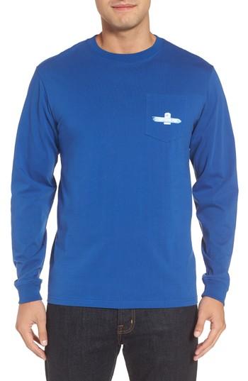 Men's Southern Tide Beach Signs Graphic Long Sleeve T-shirt, Size - Blue