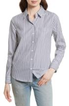 Women's Equipment Brett Embroidered Stripe Cotton Shirt - Blue