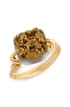Women's Bourbon And Boweties Wire Wrapped Drusy Ring