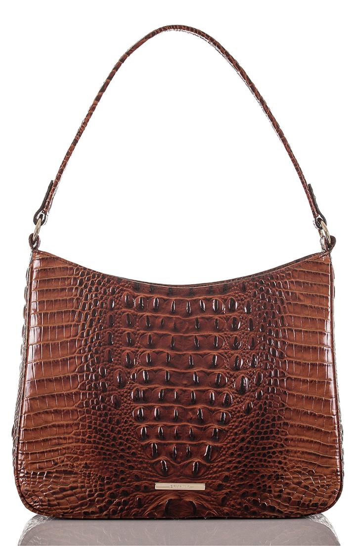 Brahmin Noelle Croc Embossed Leather Hobo Bag -