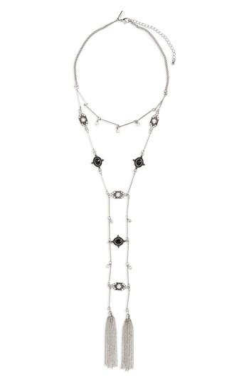 Women's Topshop Engraved Charm Layered Necklace