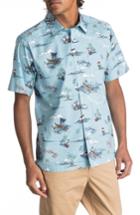 Men's Quiksilver Waterman Collection Christmas In Makano Camp Shirt, Size - Blue