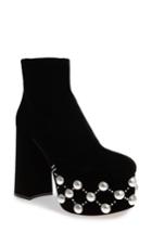 Women's Miu Miu Imitation Studded Platform Bootie .5us / 37.5eu - Black