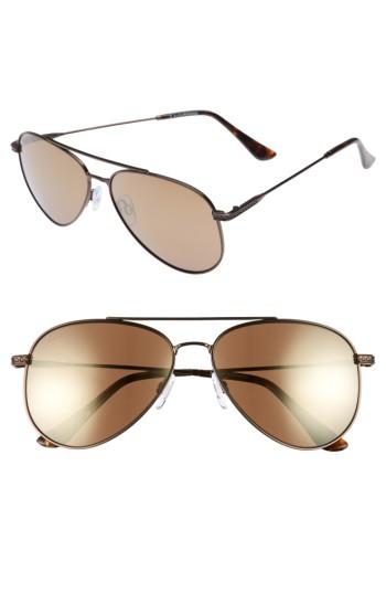 Women's Ed Ellen Degeneres 58mm Aviator Sunglasses - Matte Dark Brown