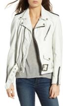 Women's Schott Nyc Boyfriend Leather Jacket - White