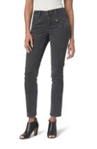 Women's Nydj Zip Detail Skinny Chinos - Grey