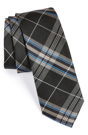 Men's 1901 'z-plaid' Silk Tie, Size - Black
