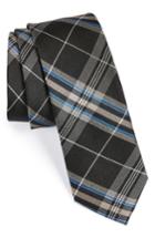 Men's 1901 'z-plaid' Silk Tie, Size - Black