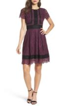Women's Eliza J Lace Fit & Flare Dress - Burgundy
