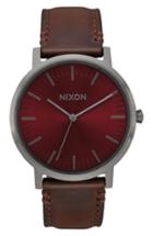 Men's Nixon Porter Leather Strap Watch, 40mm