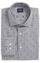 Men's John W. Nordstrom Trim Fit Check Dress Shirt - Grey