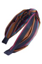 Tasha Stripe Knotted Headband, Size - Brown