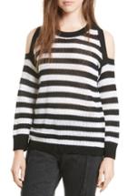 Women's Rag & Bone/jean Tracey Cold Shoulder Cotton Sweater, Size - Black