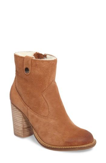 Women's Kelsi Dagger Brooklyn Legion Bootie With Faux Shearling Lining .5 M - Brown
