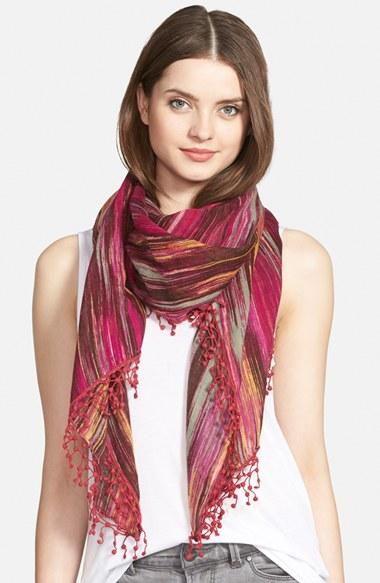 Women's La Fiorentina Ikat Print Wool Scarf, Size - Pink