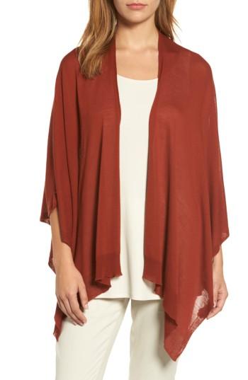 Women's Eileen Fisher Tencel Serape, Size - Red