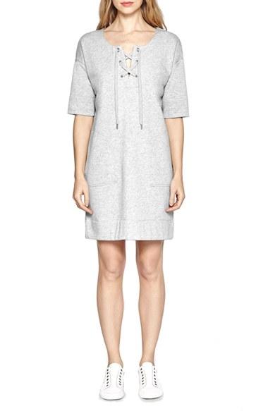 Women's French Connection 'jamie' Lace-up Neck Shift Dress