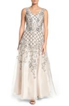 Women's Adrianna Papell V-neck Organza Gown