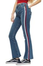 Women's Topshop Moto Jamie Side Stripe Flared Jeans W X 30l (fits Like 24w) - Blue