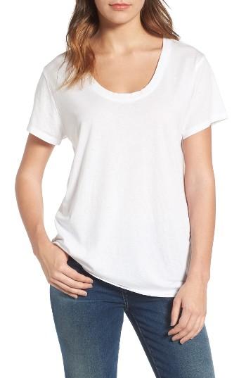 Women's Treasure & Bond Burnout Boyfriend Tee, Size - White