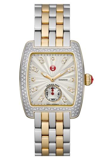 Women's Michele Urban Mini 16mm Two-tone Bracelet Watchband