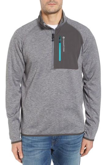 Men's Vineyard Vines Tech Colorblock Quarter Zip Pullover - Grey