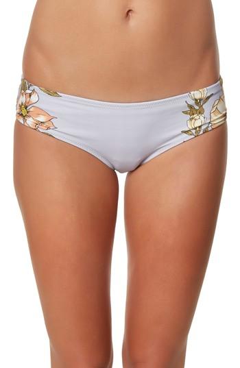 Women's O'neill Aloha Floral Revo Hipster Bikini Bottoms - Grey