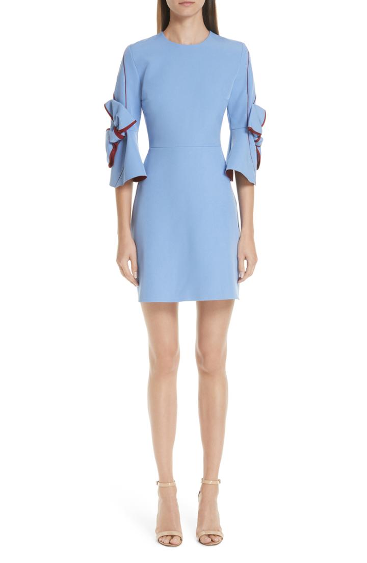 Women's Roksanda Harlin Bow Sleeve Stretch Cady Minidress Us / 10 Uk - Purple