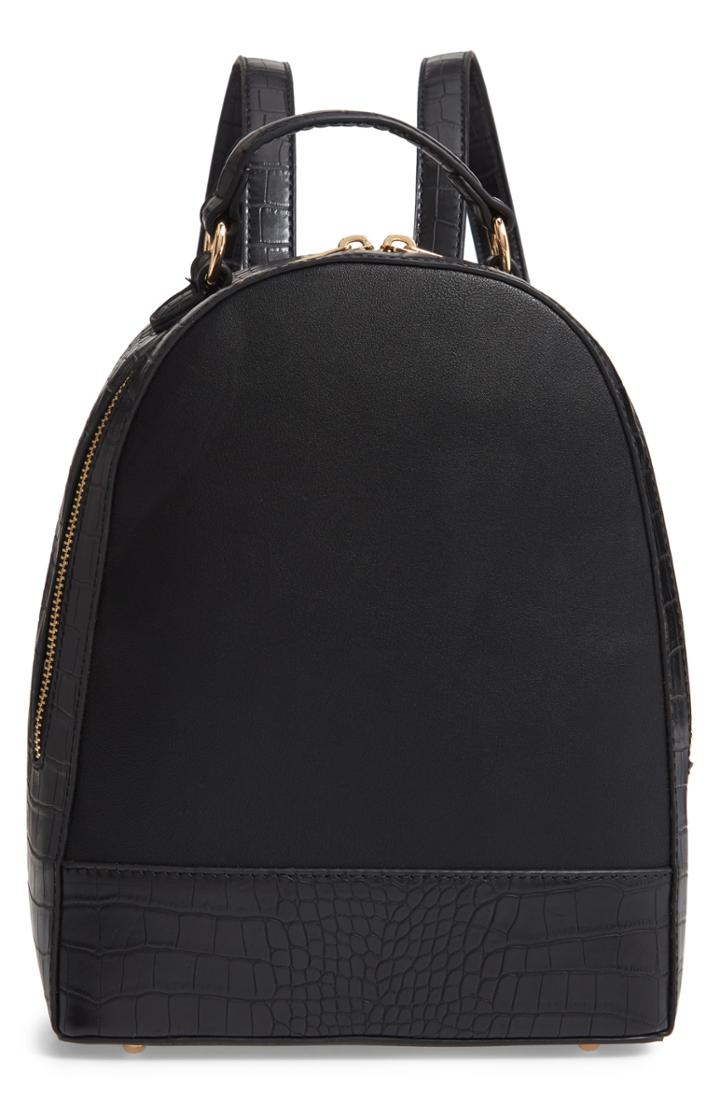 Sole Society Jamya Croc Embossed Faux Leather Backpack -