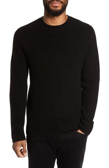 Men's Vince Thermal Wool & Cashmere Sweater, Size - Black