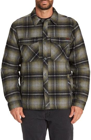 Men's Billabong Barlow Plaid Flannel Jacket - Green