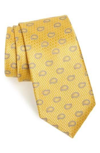 Men's Nordstrom Men's Shop Clarksonton Paisley Silk Tie, Size - Yellow
