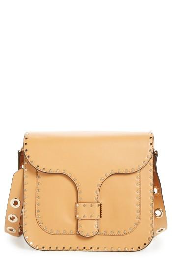 Rebecca Minkoff Large Midnighter Leather Crossbody Bag - Beige