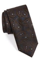 Men's Canali Paisley Silk Tie, Size - Brown