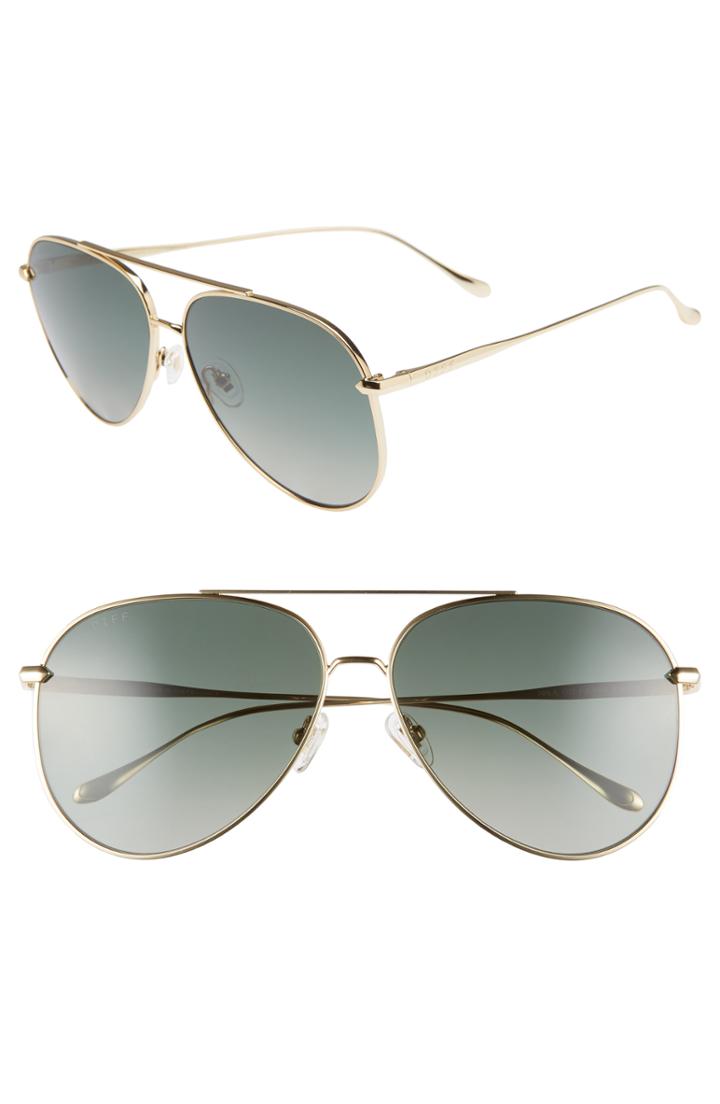 Women's Diff Nala 63mm Oversize Polarized Aviator Sunglasses -