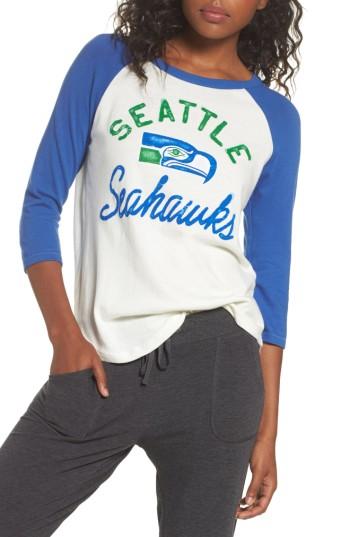 Women's Junk Food Nfl Seattle Seahawks Raglan Tee - White