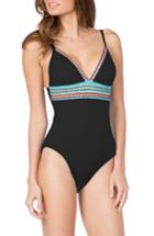 Women's La Blanca Running Stitch One-piece Swimsuit - Black