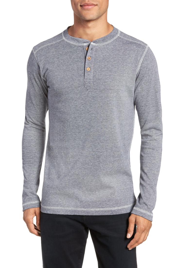Men's Vintage 1946 Microstripe Long Sleeve Henley