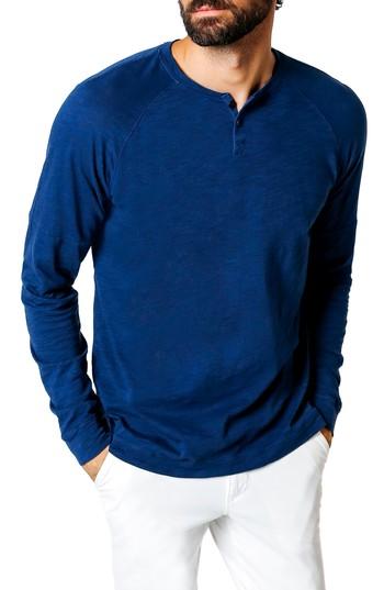 Men's Good Man Brand Athletic Slim Fit Henley - Blue