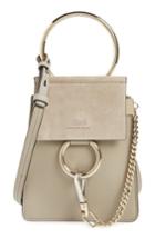 Chloe Faye Small Suede & Leather Bracelet Bag - Grey