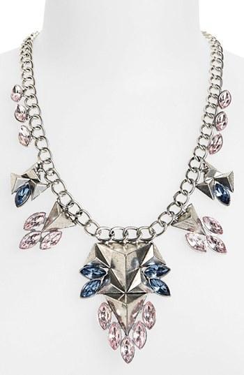 Topshop Triangle Stone Collar Necklace Lilac