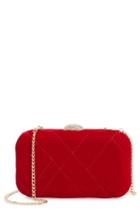 Nina Barlow Quilted Velvet Minaudiere - Red