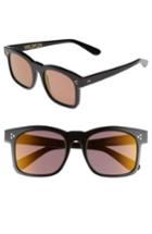 Women's Wildfox Gaudy Zero 51mm Flat Square Sunglasses - Black/ Gold