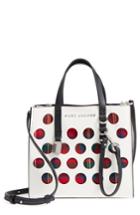Marc Jacobs Perforated Tartan Plaid & Leather Tote - White