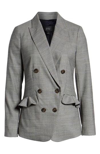 Women's J.crew Glen Plaid Ruffle Pocket Blazer