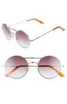 Women's D'blanc The End 52mm Gradient Round Sunglasses - Polished Nickel/ Retro Grey